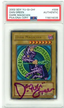 PSA Signed Dan Green Yu-Gi-Oh! TCG Dark Magician Yugi SDY-006 Unlimited UR - Image 1