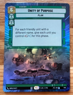 STAR WARS UNLIMITED TCG JTL LEGENDARY HYPERSPACE FOIL CARD: UNITY OF PURPOSE - Image 1