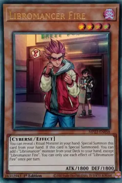 MP23-EN058 LIBROMANCER FIRE ULTRA RARE 1ST EDITION YuGiOh CARD - Image 1