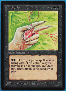 Deathgrip Beta NM Black Uncommon MAGIC THE GATHERING CARD (ID# 506434) ABUGames - Image 1