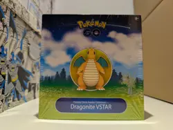 Pokemon GO Premier Deck Holder Dragonite VSTAR 9 Booster Packs Ball Cards New - Image 1