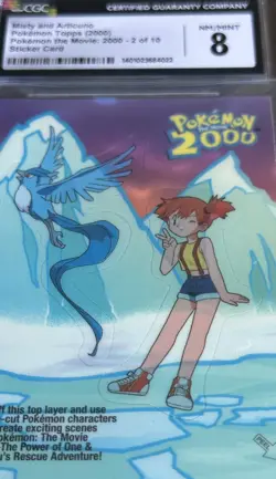 MISTY AND ARTICUNO NEAR MINT/MINT 2 of 10 STICKER CARD TOPPS POKEMON MOVIE 2000 - Image 2