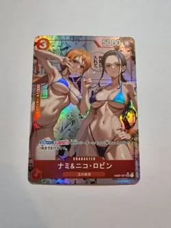 Nami & Rico Robin Bikini Custom One Piece Card Sexy Manga Waifu TCG Textured Duo - Image 1