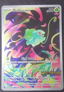 Pokemon Card Bulbasaur 133/132 Mega Evolution Stamped Promo TCG NM - Image 1