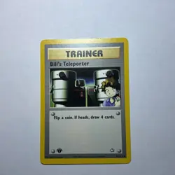 Vintage Pokemon Card Bill’s Teleporter Trainer - 1st Edition - Near Mint - Image 1