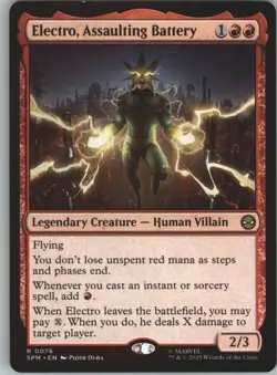 Electro, Assaulting Battery #76 NM/M MTG Spiderman Magic Card Red Rare - Image 1