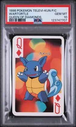 PSA 10 GEM MINT 1998 Televi-Kun Wartortle Queen of Diamonds Playing Card - Image 1