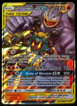 Marshadow & Machamp GX Tag Team #82 NM-M Pokemon Card - Image 1