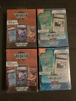 4x 2025 Pokemon Mystery Gems 1 CGC Graded Card & 1 Booster Pack Each! 2 Limited! - Image 2