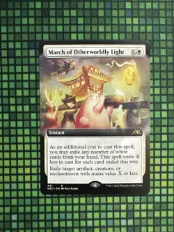 MTG March of Otherworldly Light #441 Ext. Art Rare Kamigawa: Neon Dynasty (NEO) - Image 1