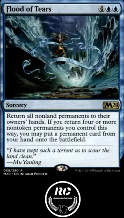 Flood Of Tears MTG NM M20 Rare Blue Sorcery Fast Tracked Shipping - Image 1