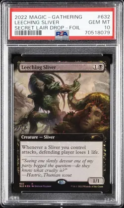 2022 MTG SECRET LAIR DROP FOIL #632 LEECHING SLIVER PSA 10 - Image 1