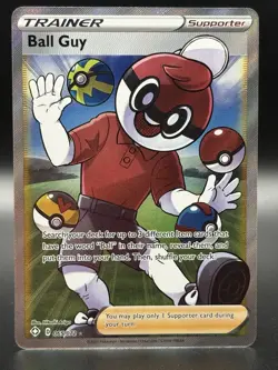 Pokemon TCG - Ball Guy 065/072 - Shining Fates Ultra Rare Full Art Holo - NM - Image 1