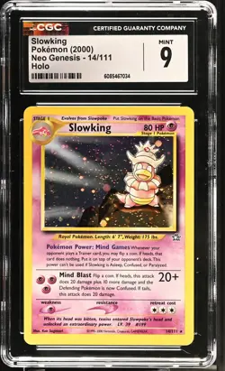 CGC 9 MINT Slowking 2000 Neo Genesis 14/111 Holo Pokemon Card - Image 1
