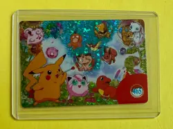 PIKACHU MEW CHARMANDER Pokemon Pocket Monsters Vending Prism Sticker NM Holo - Image 1