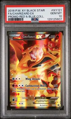 2016 POKEMON XY BLACK STAR PROMO RED & BLUE COLL CHARIZARD EX PSA 10 (Q607) - Image 1
