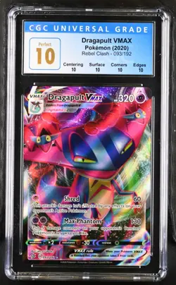 CGC PERFECT 10 2020 Pokemon Swsh Rebel Clash FA/Dragapult Vmax #93 (POP 2) - Image 1