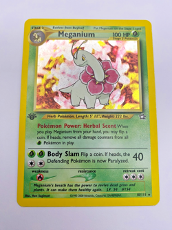 Pokemon Card - 1st Edition Meganium 10/111 Neo Genesis *MP* Rare Holo - Image 1