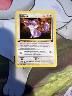 Pokemon TCG Rattata Team Rocket 66/82 Regular 1st Edition Common NM-MT - Image 1