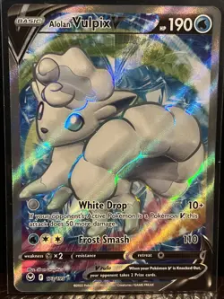 Alolan Vulpix V 173/195 Silver Tempest Full Art Rare Pokemon TCG - NM - Image 1