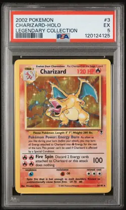 2002 Pokemon Legendary Collection #3 Charizard Holo PSA 5 - Image 1