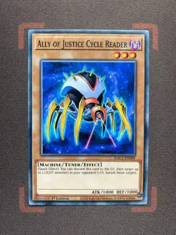Ally of Justice Cycle Reader - HAC1-EN089 - Common - 1st Edition Yugioh - Image 1