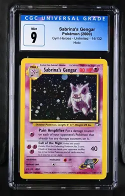 Sabrinas Gengar CGC Mint 9 Gym Heroes 2000 Blue Label 14/132 Pokemon Holo - Image 1