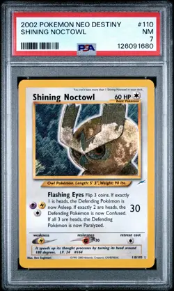 2002 POKEMON NEO DESTINY #110 SHINING NOCTOWL PSA 7 - Image 1