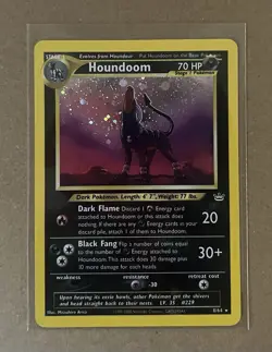 Pokemon TCG Houndoom Neo Revelation Holo Card 8/64 Unlimited Rare, LP Condition - Image 1