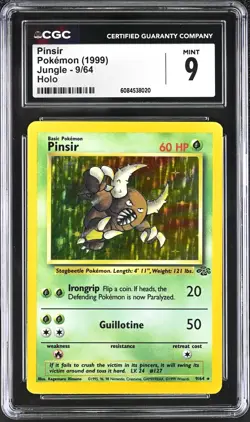 CGC 9 MINT Pinsir Jungle 9/64 Holo 1999 Pokemon Card psa - Image 1