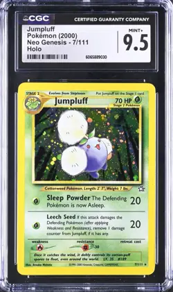 CGC 9.5 MINT+ Jumpluff 2000 Neo Genesis 7/111 Holo Pokemon Card psa - Image 1