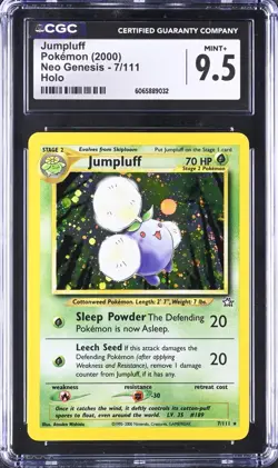 CGC 9.5 MINT+ Jumpluff 2000 Neo Genesis 7/111 Holo Pokemon Card psa - Image 1