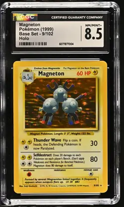 CGC 8.5 Magneton 1999 Base Set 9/102 Holo Pokemon Card - Image 1