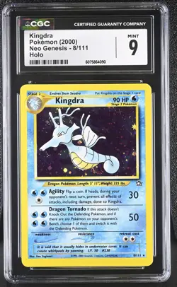 CGC 9 MINT Kingdra 2000 Neo Genesis 8/111 Holo Pokemon Card - Image 1