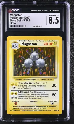 CGC 8.5 Magneton 1999 Base Set 9/102 Holo Pokemon Card - Image 1