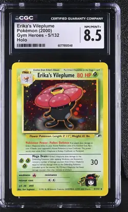 CGC 8.5 Erika's Vileplume 2000 Gym Heroes 5/132 Holo Pokemon Card - Image 1