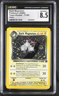 CGC 8.5 Dark Magneton 2000 Team Rocket 11/82 Holo SWIRL Pokemon Card - Image 1
