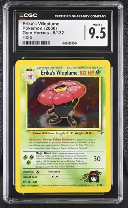 CGC 9.5 MINT+ Erika's Vileplume 2000 Gym Heroes 5/132 Holo Pokemon Card - Image 1
