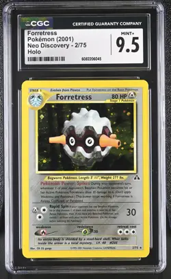 CGC 9.5 MINT+ Forretress 2001 Neo Discovery 2/75 Holo Pokemon Card - Image 1