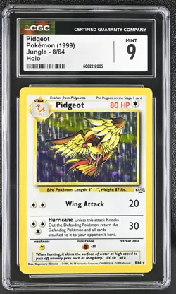 CGC 9 MINT Pidgeot 1999 Jungle 8/64 Holo Pokemon Card - Image 1