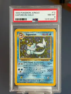 Vintage Vaporeon 12/64 Jungle Holo - PSA graded 8 NM-MT - Pokemon TCG card - Image 1