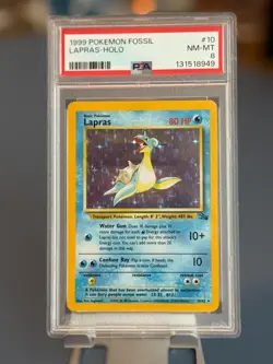 Vintage holo Fossil Lapras - PSA graded 8 NM-MT - Pokemon TCG card - Image 1