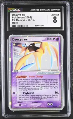 CGC 8 Deoxys ex 2005 EX Deoxys 98/107 Holo Pokemon Card - Image 1