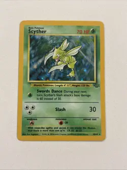 RARE Vintage Pokemon TCG Scyther Jungle Set Unlimited Holo Rare 11/64 Card LP - Image 3