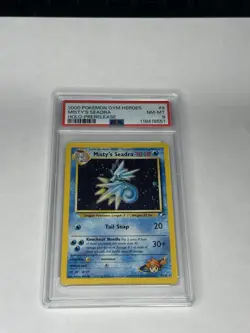 Pokemon 2000 Gym Heroes Misty's Seadra Holo-PreRelease Card 009/132 PSA 8 - Image 1