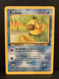 Psyduck 53/62 Original Fossil Regular 1st Edition Pokemon - Image 1
