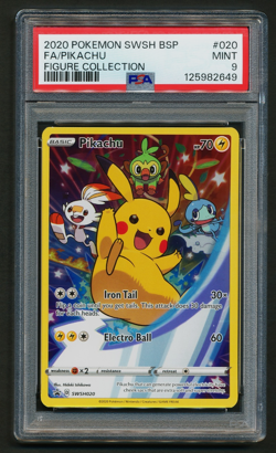 Pikachu SWSH020 Black Star Promo Holo Pokemon 2020 Figure Collection PSA 9 MINT - Image 1