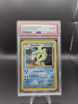Gyarados 7/130 Pokemon TCG Base Set 2 Holo Rare PSA 8 - Image 1