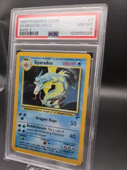 Gyarados 7/130 Pokemon TCG Base Set 2 Holo Rare PSA 8 - Image 3