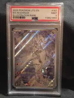 2025 Pokemon Jtg En-Journey Together #167 N'S Reshiram Illustration Rare PSA 9 - Image 1